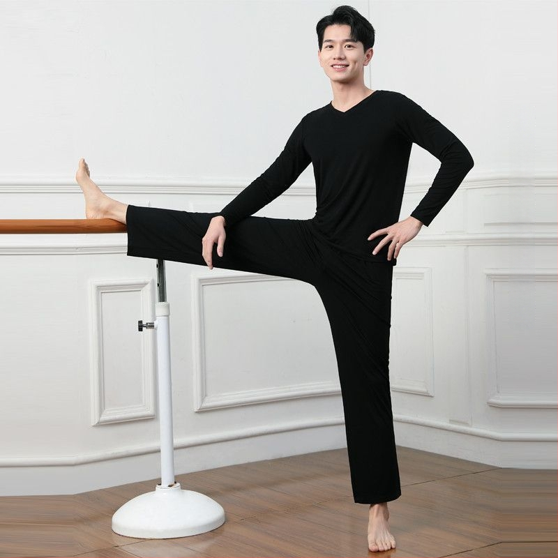 Vyrų šokių komplektas – viršus ir kelnės iš modalinio audinio, vasara, Lotynų ir etniniai šokiai