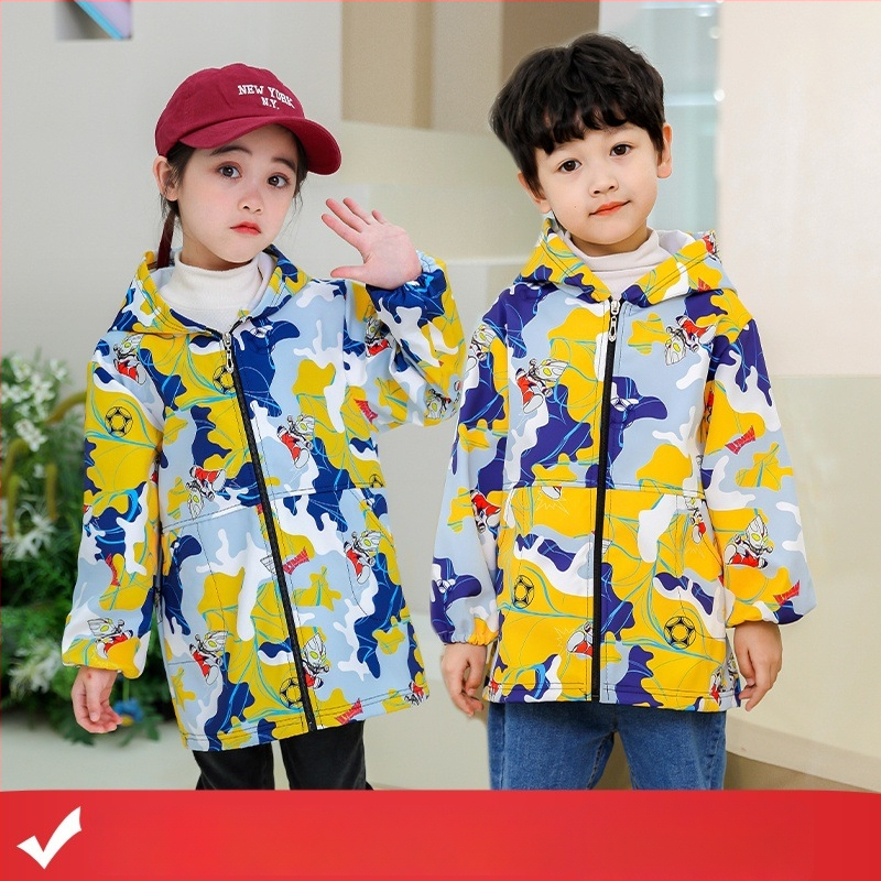 Vaikų vandeniui atspari dažymo smockas su fleece įdėklu iš poliesterio, unisex, atsparus įtrūkimams