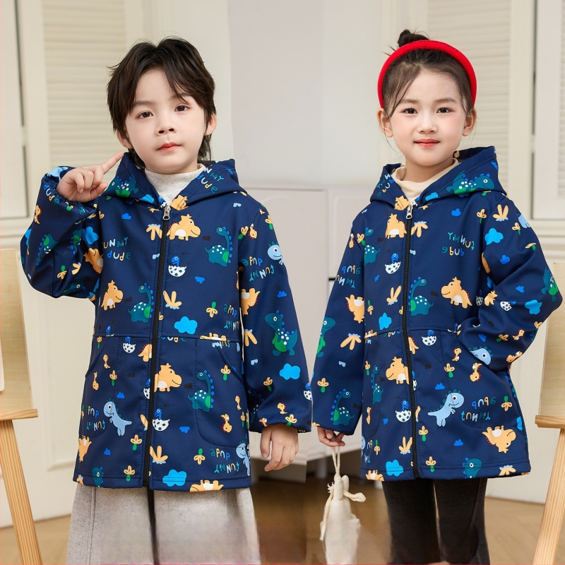 Vaikų vandeniui atspari dažymo smockas su fleece įdėklu iš poliesterio, unisex, atsparus įtrūkimams