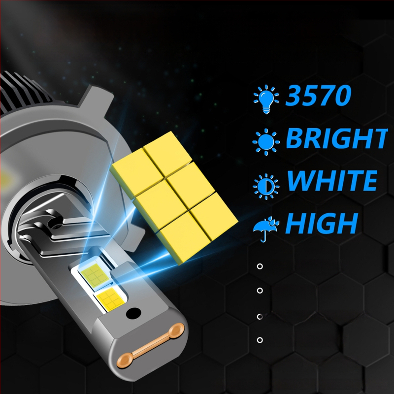 65W visokoučinkovita LED glavna svjetla za auto s dvostrukim bakrenim cijevima; H7, laserska LED svjetla H4 i H11 svjetlo za maglu