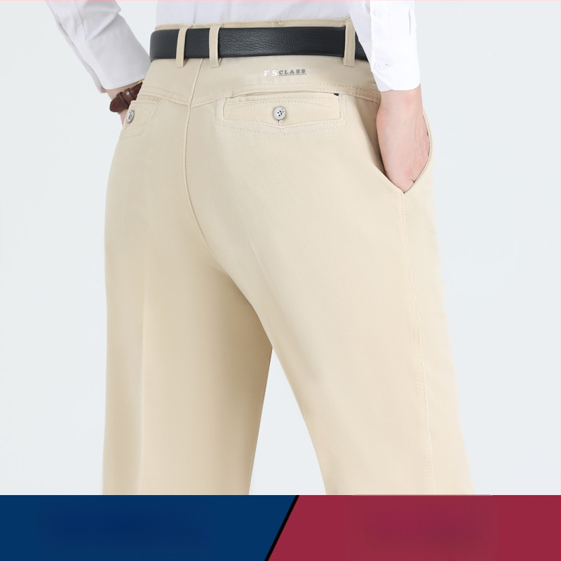 Vyriski žieminiai kasdieniai kelniai iš Corduroy su fleece pamušalu, aukštas liemuo, tiesus kirpimas, užtrauktukas