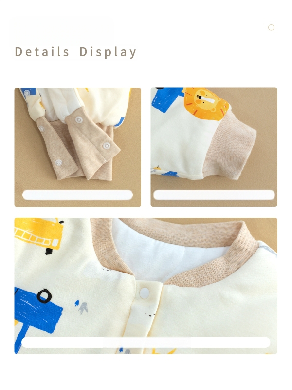 1–3 éves gyermekek számára hálózsák, vastag pamut anyag 95%+, belső rész pamut 95%+, töltet poliészter, levehető ujjak, rajzfilm mintázat, téli, tavaszi és őszi időszakra