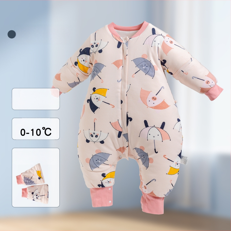 1–3 éves gyermekek számára hálózsák, vastag pamut anyag 95%+, belső rész pamut 95%+, töltet poliészter, levehető ujjak, rajzfilm mintázat, téli, tavaszi és őszi időszakra