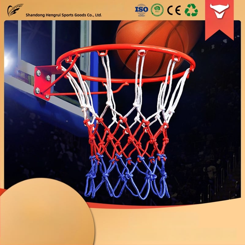 Krepšinio tinklas – nailonas, trispalvis audinys, svoris 0,3 kg, Hengfeng Ruichuang prekės ženklas, pritaikoma, tinkama vidiniam ir lauko žaidimams