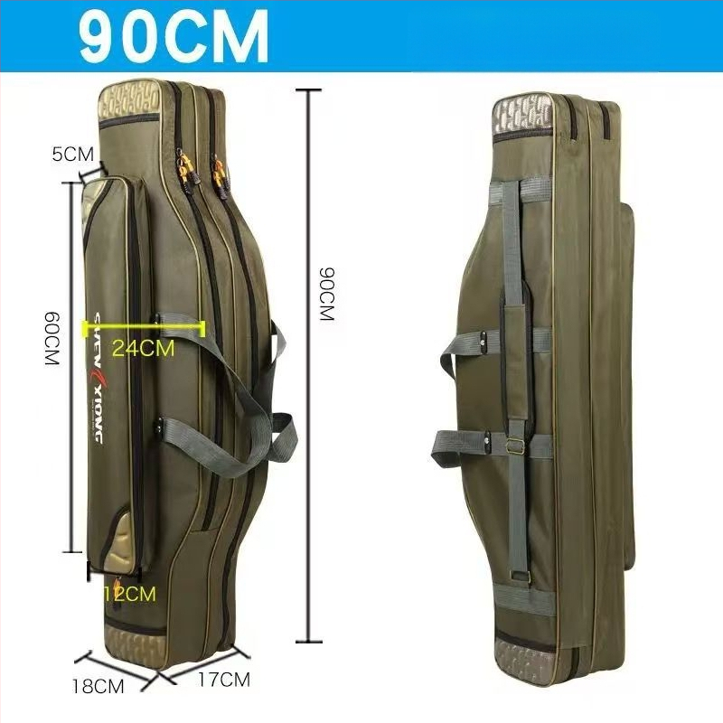 Torba za štapove Shuiyijia – ojačana, vodootporna, trostruka sloj od Oxford platna, pretinci za mamac, najlon, štap i navijač