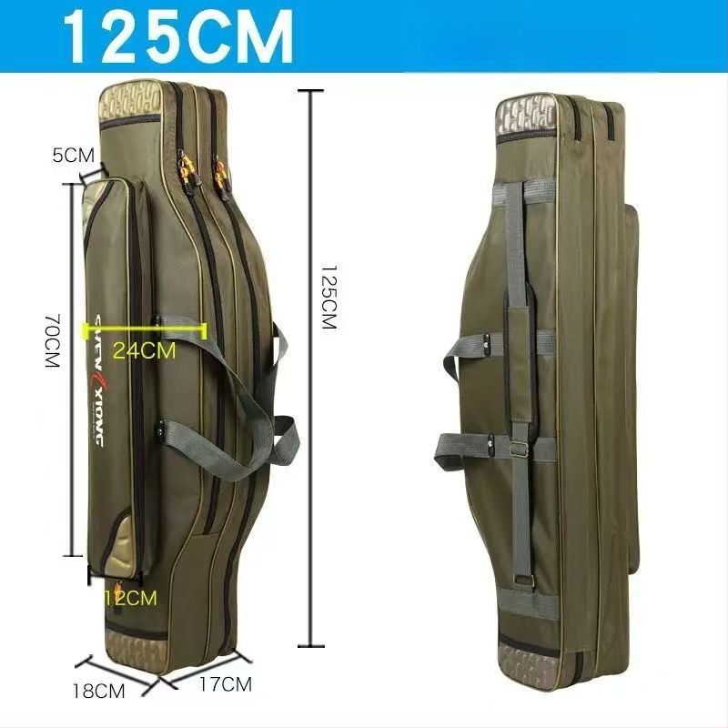 Torba za štapove Shuiyijia – ojačana, vodootporna, trostruka sloj od Oxford platna, pretinci za mamac, najlon, štap i navijač