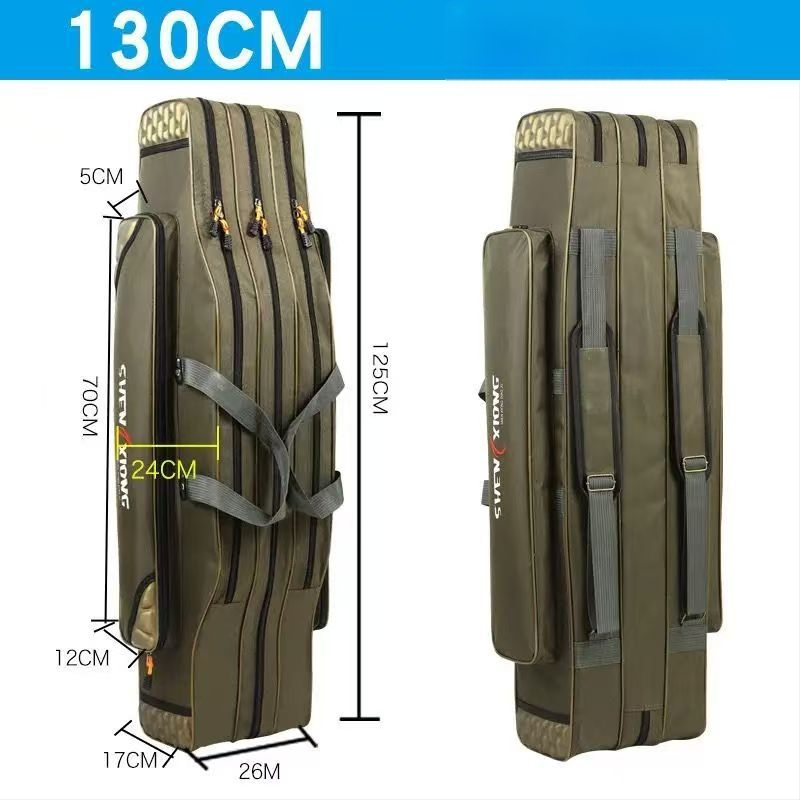 Torba za štapove Shuiyijia – ojačana, vodootporna, trostruka sloj od Oxford platna, pretinci za mamac, najlon, štap i navijač