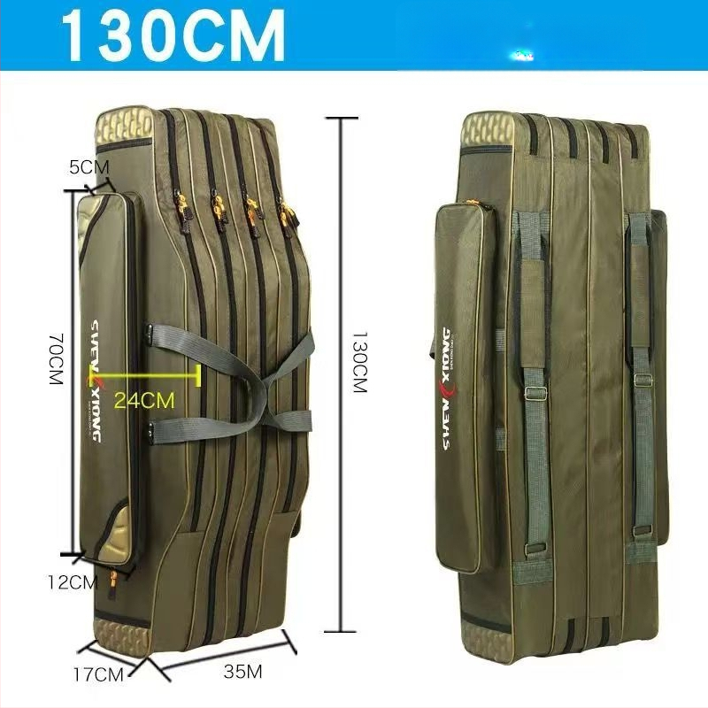 Torba za štapove Shuiyijia – ojačana, vodootporna, trostruka sloj od Oxford platna, pretinci za mamac, najlon, štap i navijač