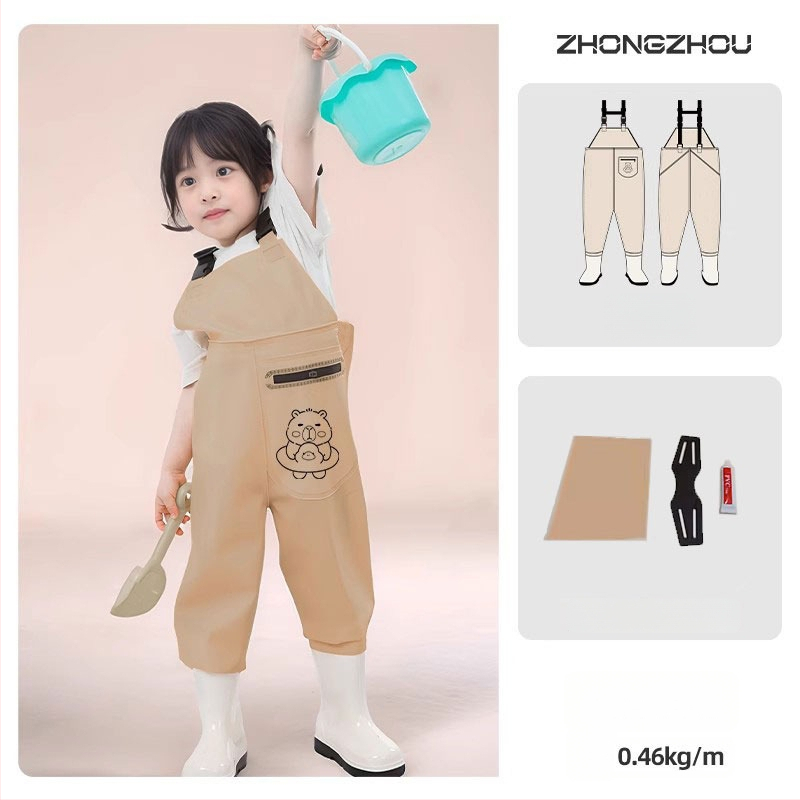 Vaikų atsparūs vandeniui žvejybos drabužiai su vienos dalies waders, unisex, vasara–ruduo, audinys 20213