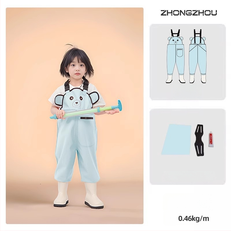 Vaikų atsparūs vandeniui žvejybos drabužiai su vienos dalies waders, unisex, vasara–ruduo, audinys 20213