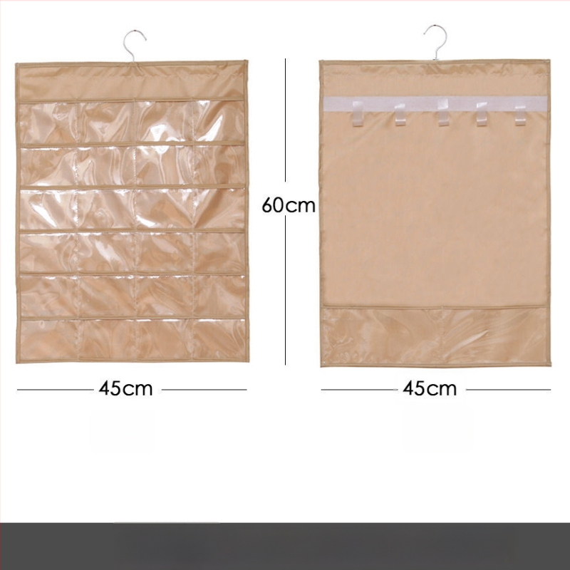 Izložbeni stalak za nakit s prozirnom visećom vrećicom za pohranu, zidni, velika kapaciteta, otporan na prašinu, materijal: papir