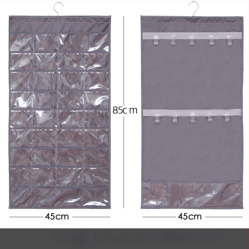 Izložbeni stalak za nakit s prozirnom visećom vrećicom za pohranu, zidni, velika kapaciteta, otporan na prašinu, materijal: papir