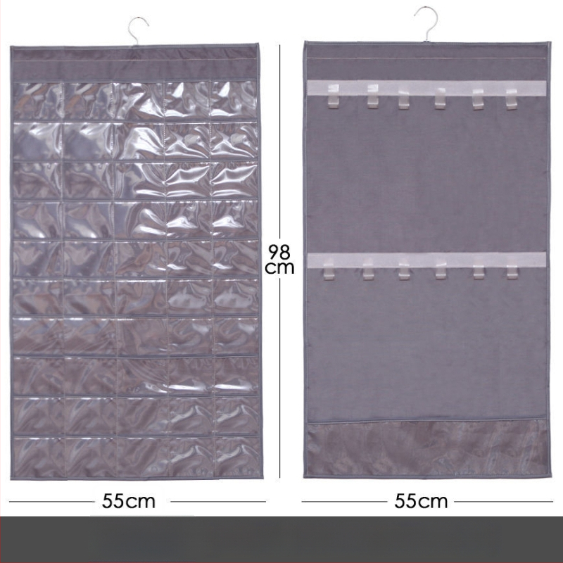 Izložbeni stalak za nakit s prozirnom visećom vrećicom za pohranu, zidni, velika kapaciteta, otporan na prašinu, materijal: papir