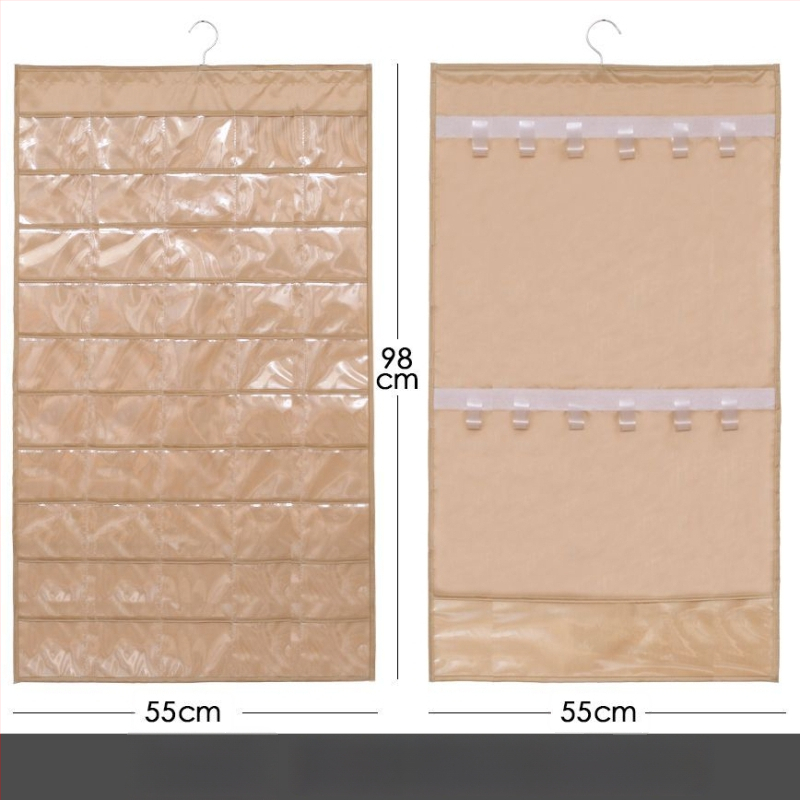 Izložbeni stalak za nakit s prozirnom visećom vrećicom za pohranu, zidni, velika kapaciteta, otporan na prašinu, materijal: papir