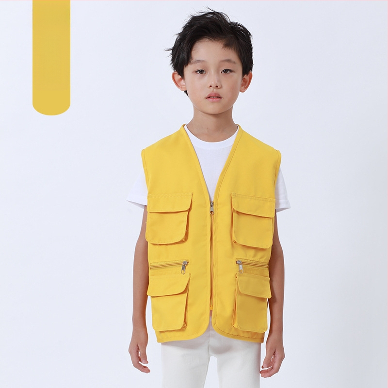 Работен жилет за доброволци с персонализирано лого, джобове с 3D патч, цип отпред, V-образно деколте, полиестер с памучна подплата