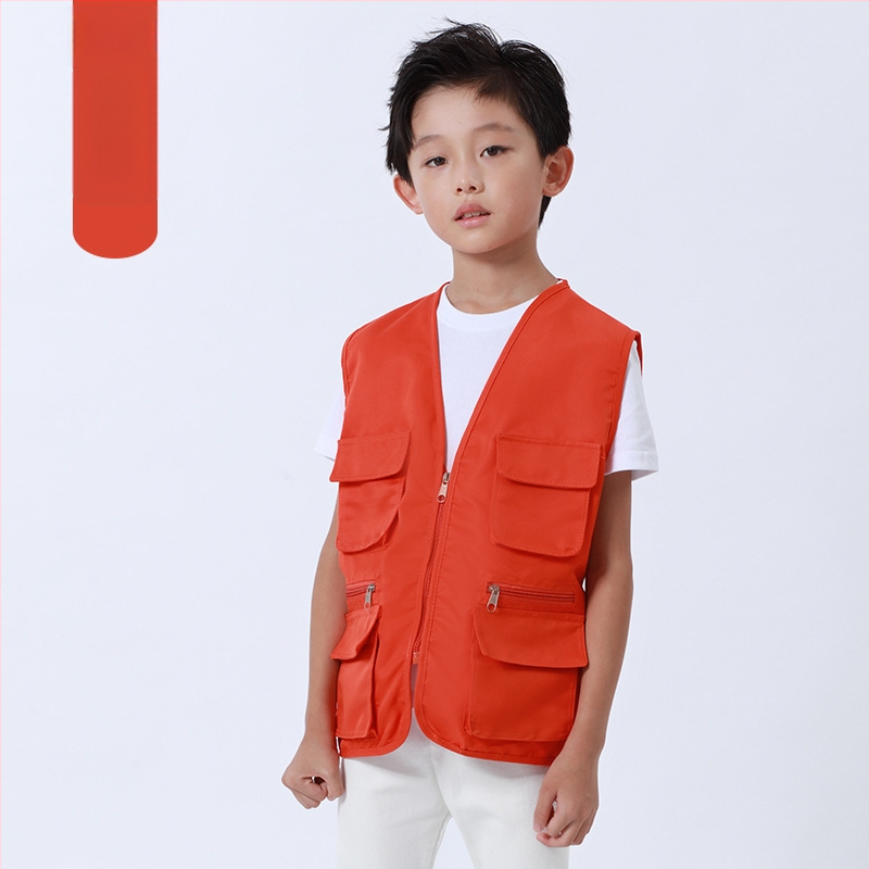 Работен жилет за доброволци с персонализирано лого, джобове с 3D патч, цип отпред, V-образно деколте, полиестер с памучна подплата