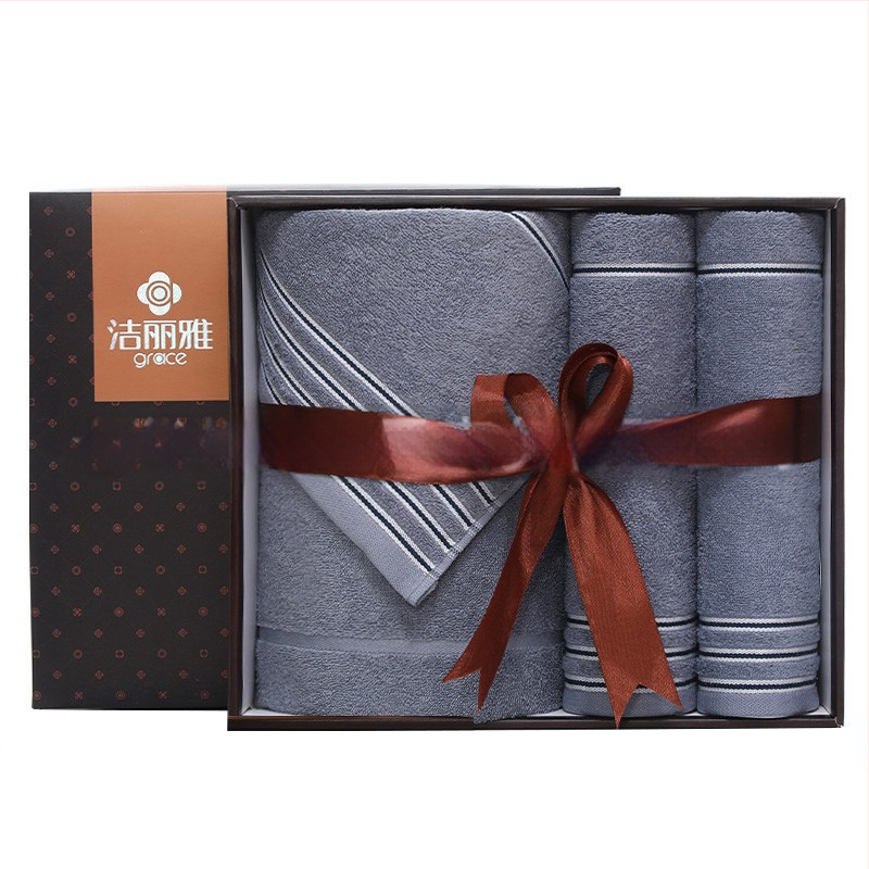 Trys rankšluosčių komplektas su dovanų dėžute, 100% medvilnė, logotipo spausdinimas įmanomas, 320 g