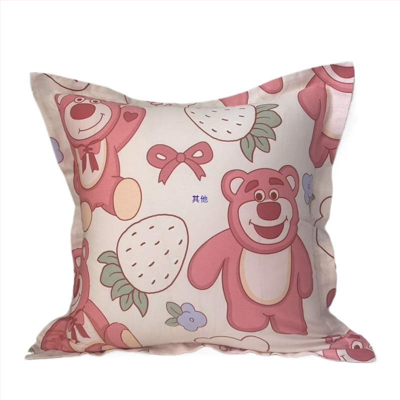 Párnahuzat pamutszövetből, poliészter töltőanyag, pastorális virágmintás, szövött anyag, négyzet alakú