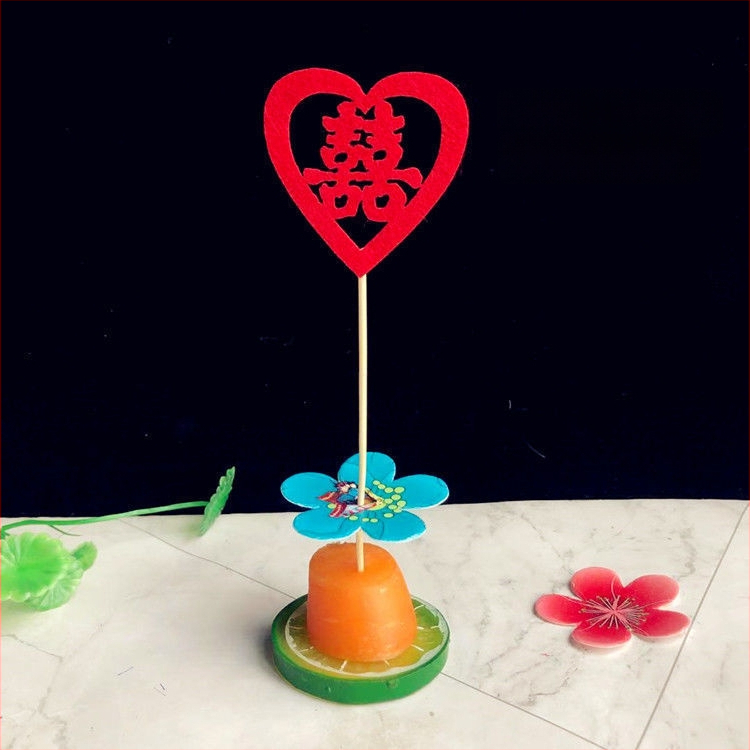 Dekoratīvi bambusa špīzi kāzām un banketam, auduma apdare, PP maisiņa iepakojums, zīmols String Red, Ķīnas Valentīna dienas izdevums