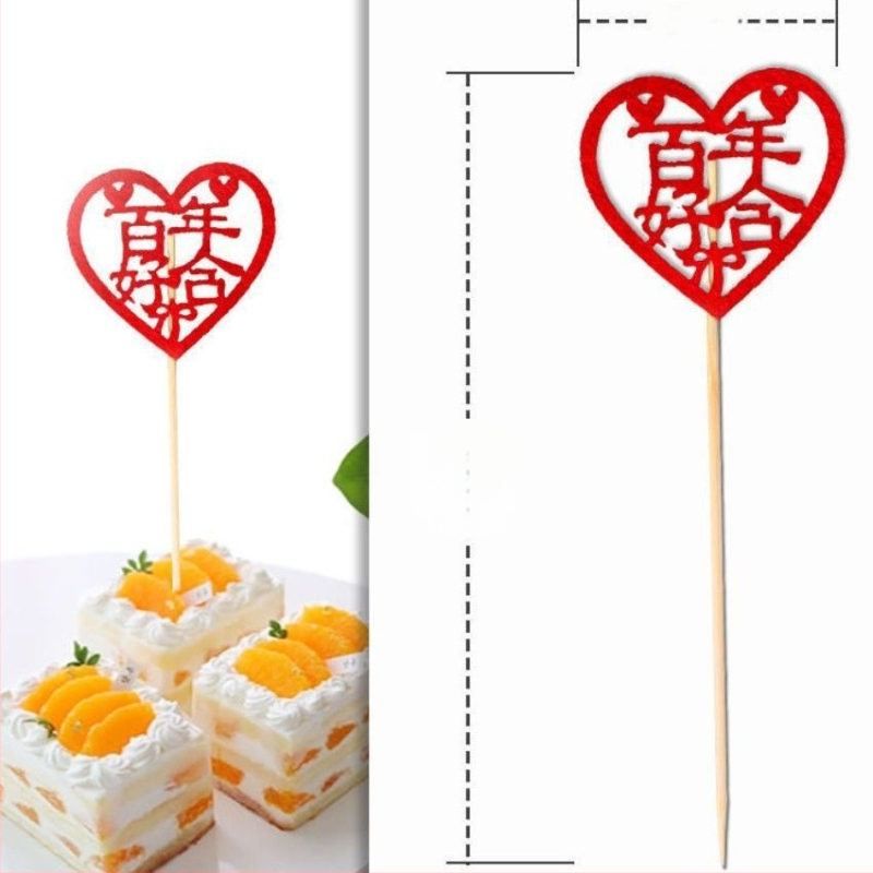 Dekoratīvi bambusa špīzi kāzām un banketam, auduma apdare, PP maisiņa iepakojums, zīmols String Red, Ķīnas Valentīna dienas izdevums