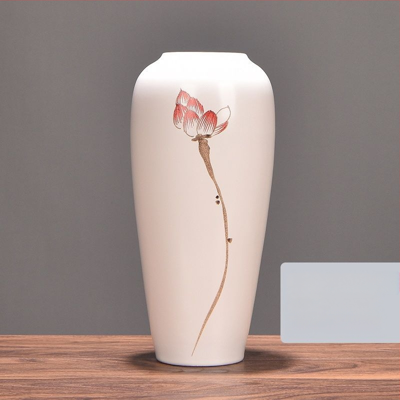 Keramikas vāze ar margrietiņu, glazēta un cepta, piemērota sausu ziedu pušķu izkārtošanai un kāzu dekorācijām