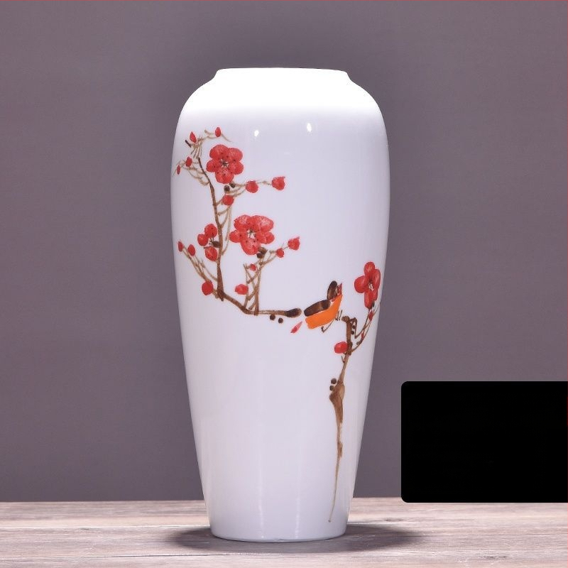 Keramikas vāze ar margrietiņu, glazēta un cepta, piemērota sausu ziedu pušķu izkārtošanai un kāzu dekorācijām