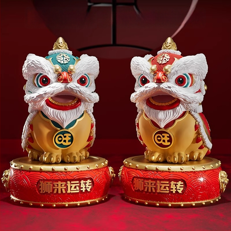 Új kínai stílusú dísz rezin oroszlán-tánc – irodába és nappaliba való – ajándék üzleti, konferencia vagy promóciós felhasználásra