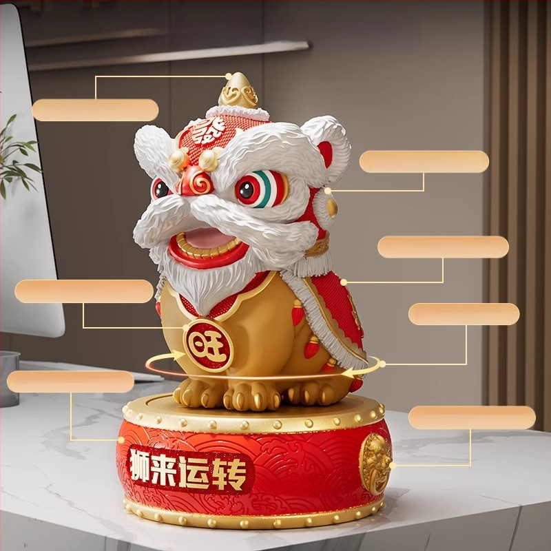 Új kínai stílusú dísz rezin oroszlán-tánc – irodába és nappaliba való – ajándék üzleti, konferencia vagy promóciós felhasználásra