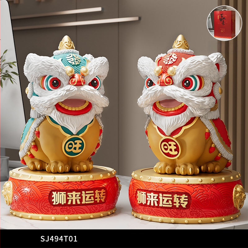 Új kínai stílusú dísz rezin oroszlán-tánc – irodába és nappaliba való – ajándék üzleti, konferencia vagy promóciós felhasználásra
