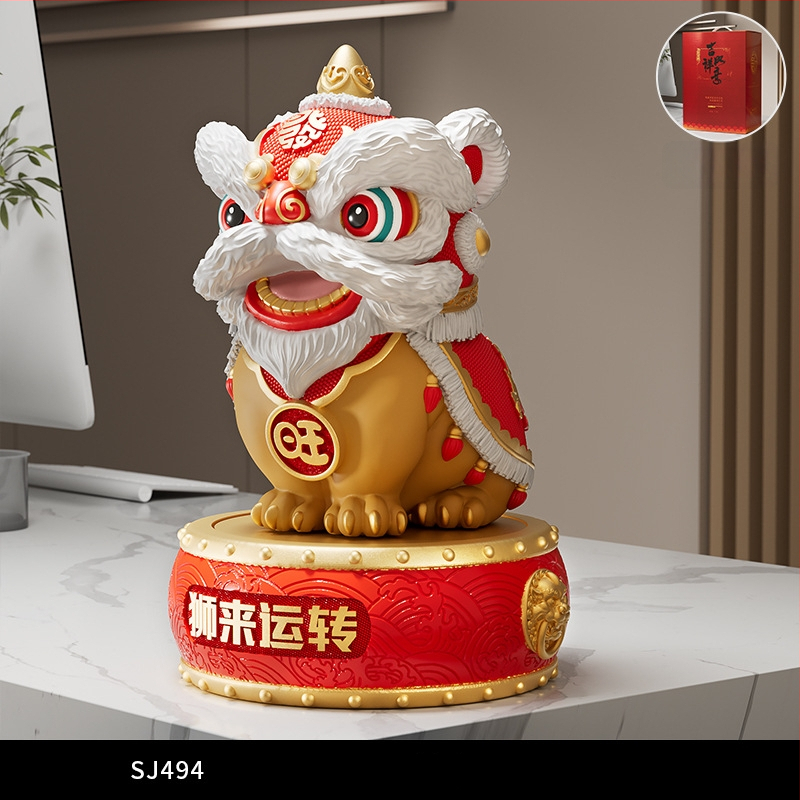 Új kínai stílusú dísz rezin oroszlán-tánc – irodába és nappaliba való – ajándék üzleti, konferencia vagy promóciós felhasználásra
