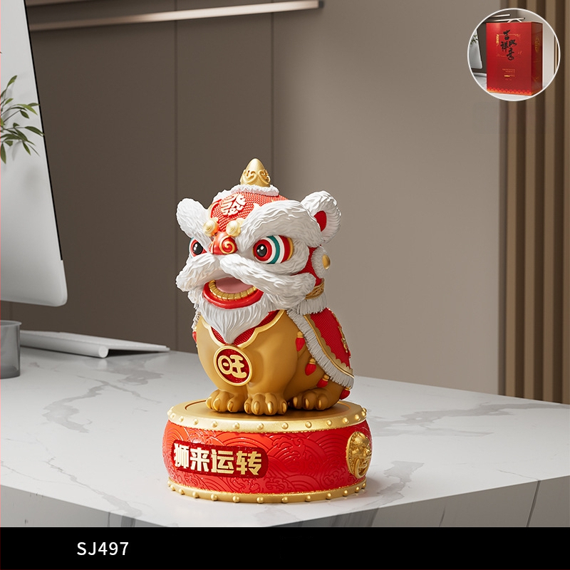 Új kínai stílusú dísz rezin oroszlán-tánc – irodába és nappaliba való – ajándék üzleti, konferencia vagy promóciós felhasználásra