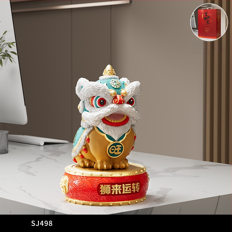 Új kínai stílusú dísz rezin oroszlán-tánc – irodába és nappaliba való – ajándék üzleti, konferencia vagy promóciós felhasználásra