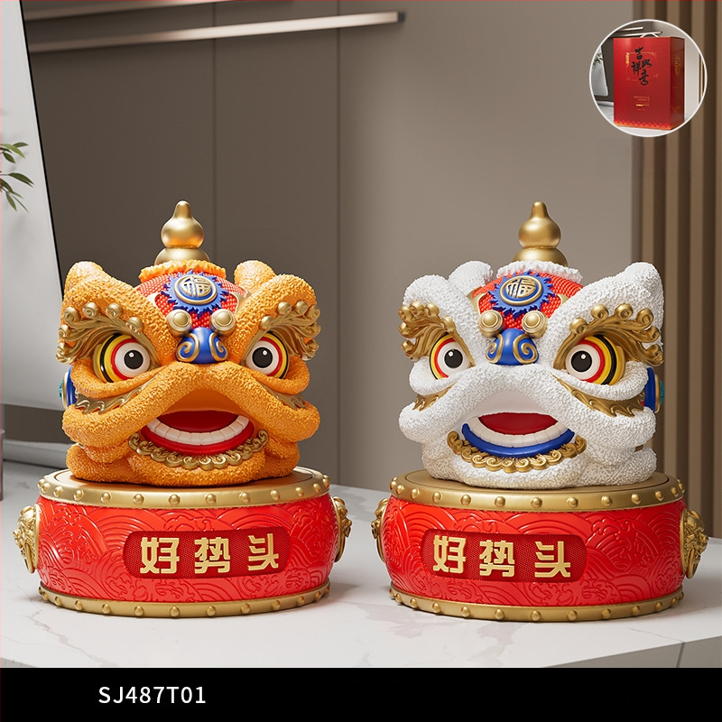 Új kínai stílusú dísz rezin oroszlán-tánc – irodába és nappaliba való – ajándék üzleti, konferencia vagy promóciós felhasználásra