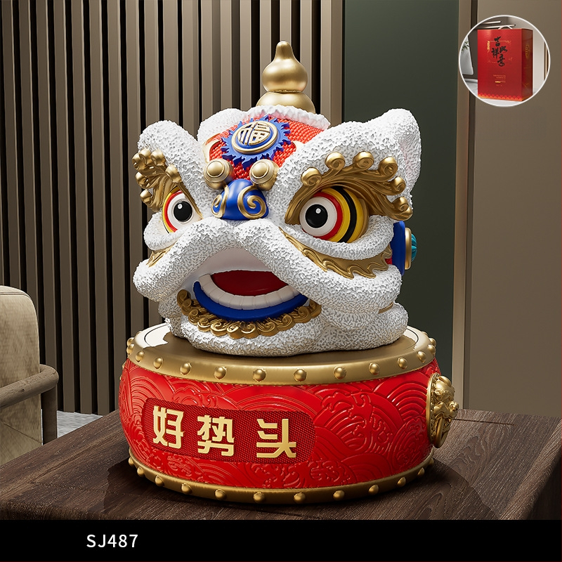 Új kínai stílusú dísz rezin oroszlán-tánc – irodába és nappaliba való – ajándék üzleti, konferencia vagy promóciós felhasználásra