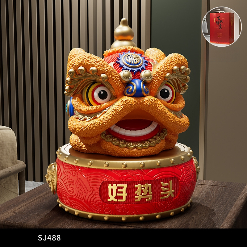 Új kínai stílusú dísz rezin oroszlán-tánc – irodába és nappaliba való – ajándék üzleti, konferencia vagy promóciós felhasználásra