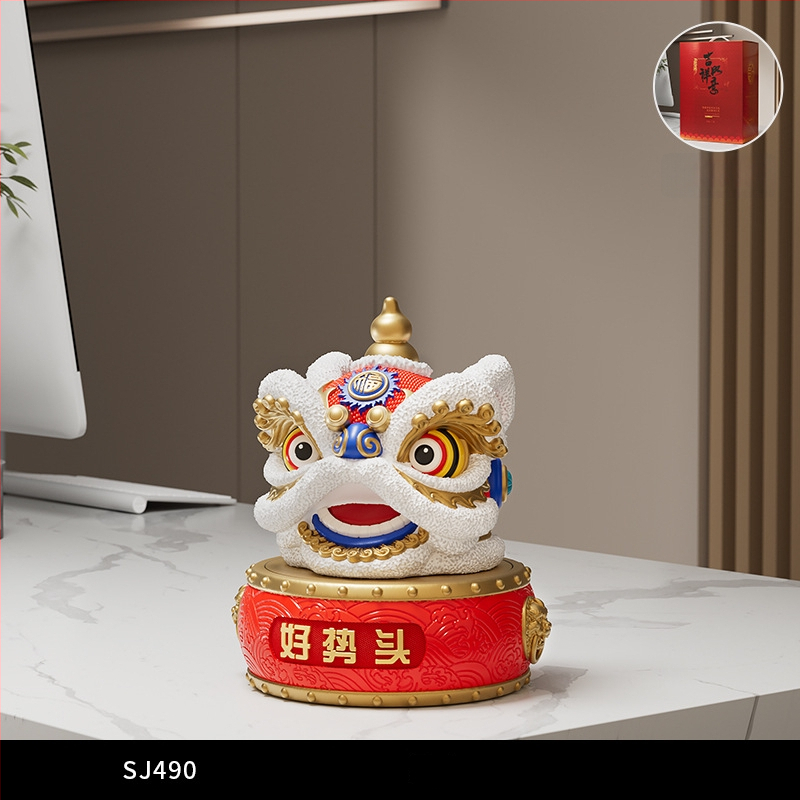 Új kínai stílusú dísz rezin oroszlán-tánc – irodába és nappaliba való – ajándék üzleti, konferencia vagy promóciós felhasználásra