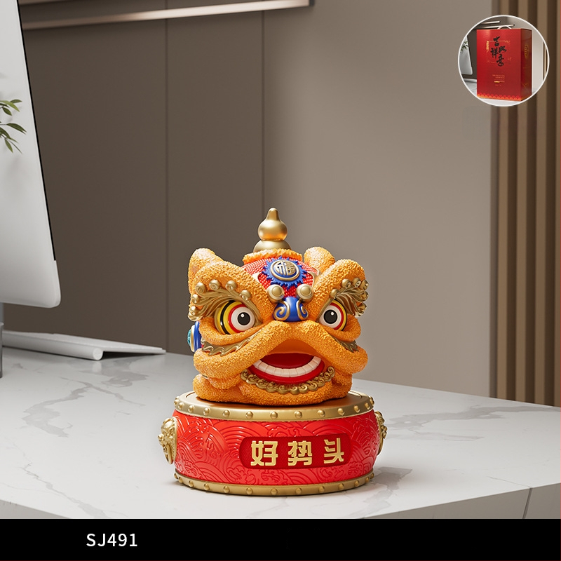 Új kínai stílusú dísz rezin oroszlán-tánc – irodába és nappaliba való – ajándék üzleti, konferencia vagy promóciós felhasználásra