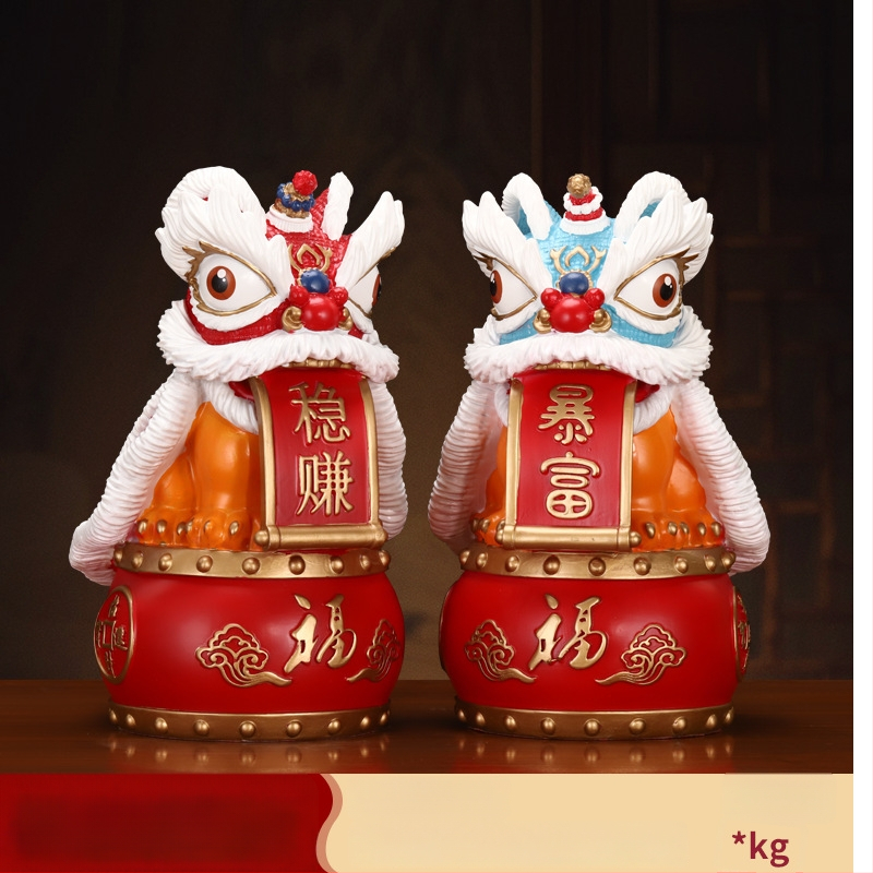 Új kínai stílusú dísz rezin oroszlán-tánc – irodába és nappaliba való – ajándék üzleti, konferencia vagy promóciós felhasználásra