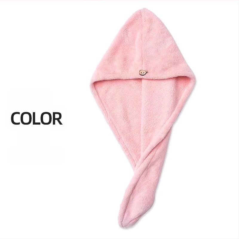 Nedves hajra szárító női sapka, nedvszívó, turbán, kettős réteg, korál fleece anyag, 150D szál, hat szálas szövés, súly kevesebb mint 30 g