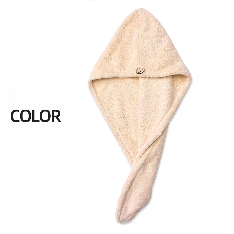 Nedves hajra szárító női sapka, nedvszívó, turbán, kettős réteg, korál fleece anyag, 150D szál, hat szálas szövés, súly kevesebb mint 30 g