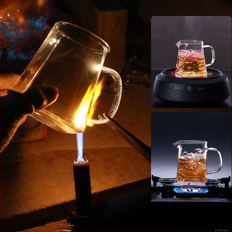 Σετ τσαγιού από θερμοανθεκτικό παχύ γυαλί με ενσωματωμένο φίλτρο για τσάι και φίλτρο έγχυσης