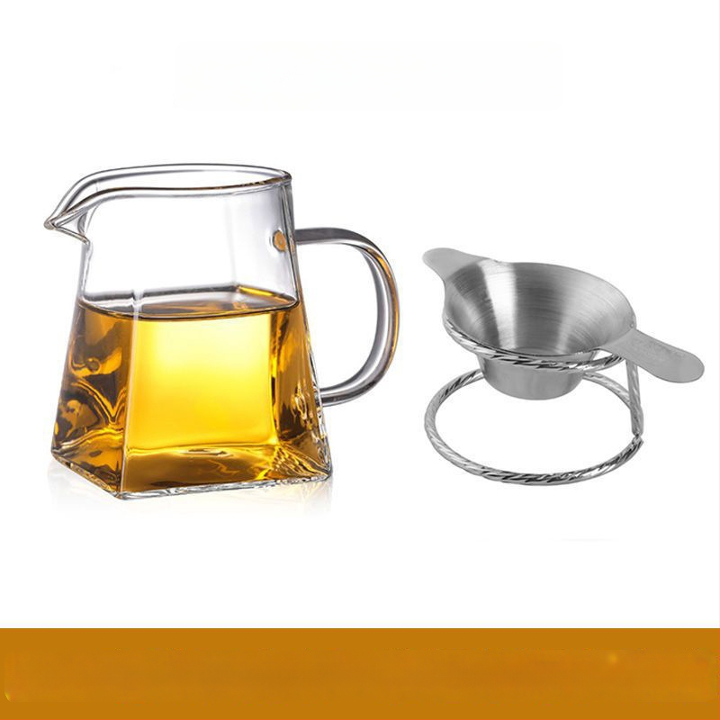 Σετ τσαγιού από θερμοανθεκτικό παχύ γυαλί με ενσωματωμένο φίλτρο για τσάι και φίλτρο έγχυσης