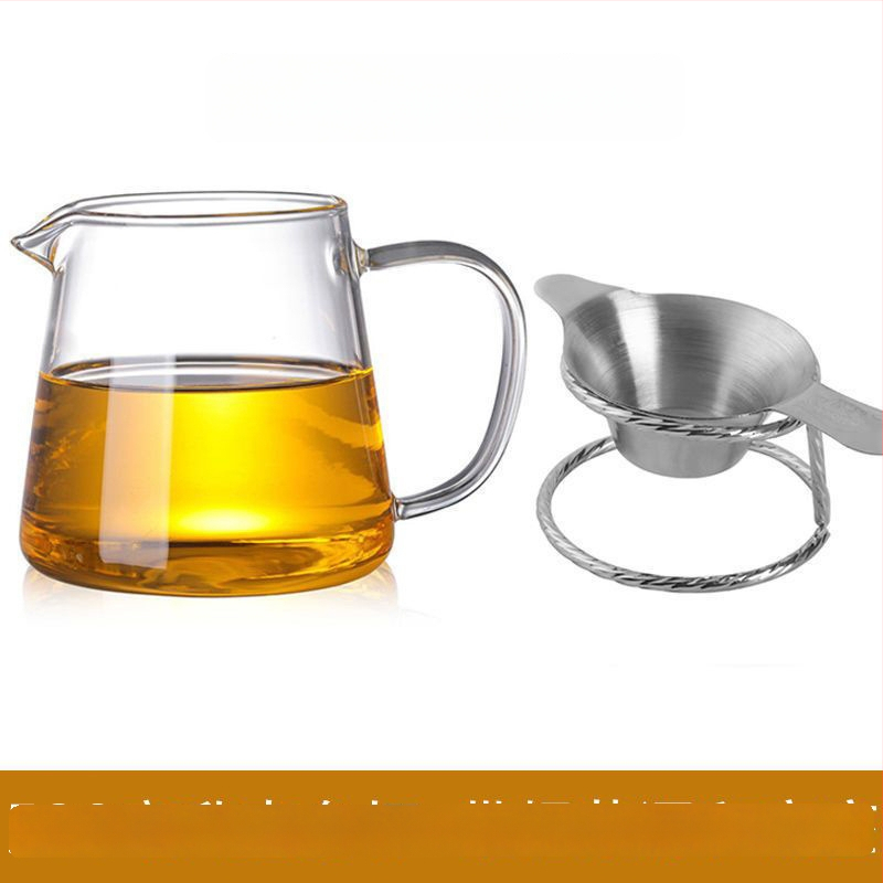 Σετ τσαγιού από θερμοανθεκτικό παχύ γυαλί με ενσωματωμένο φίλτρο για τσάι και φίλτρο έγχυσης