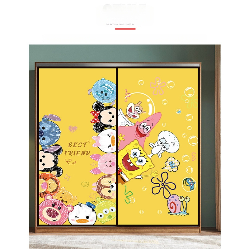 PVC lipnus stiklo plėvelė su animacijos raštu svetainei – 1 vnt.