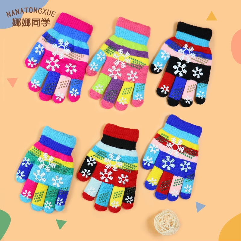 Vaikų žiemos pirštinės: megztos, jacquard raštas, palaiko šilumą, amžius 1–18