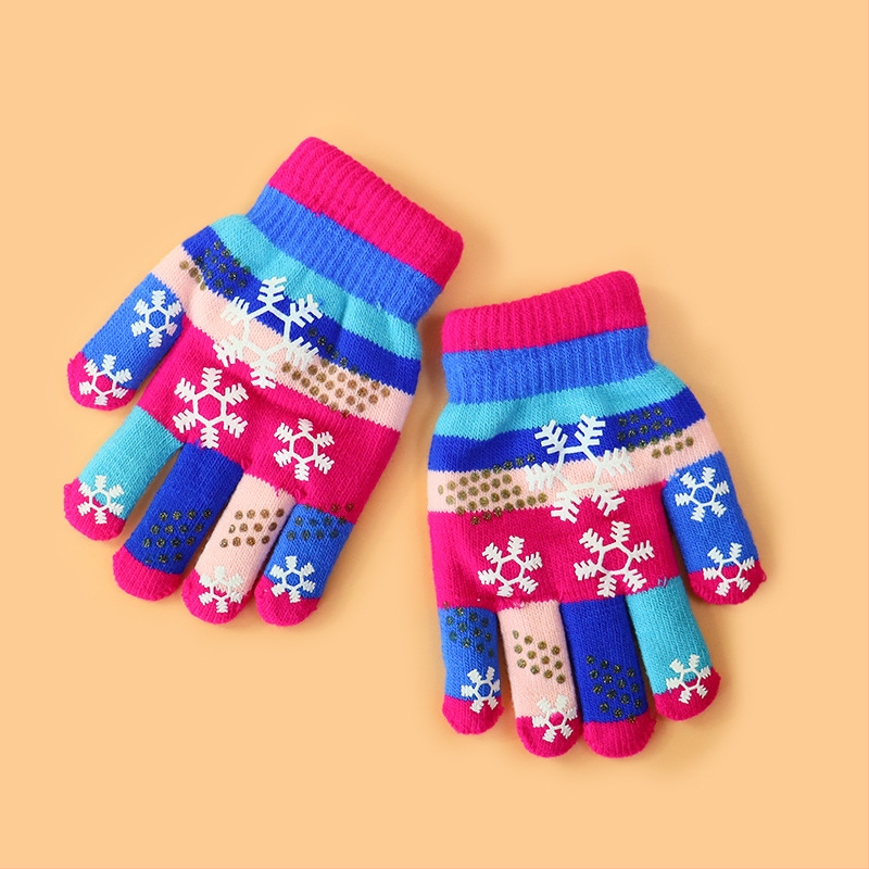 Vaikų žiemos pirštinės: megztos, jacquard raštas, palaiko šilumą, amžius 1–18