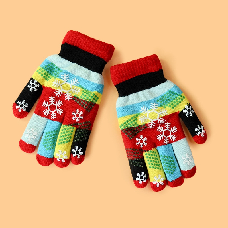 Vaikų žiemos pirštinės: megztos, jacquard raštas, palaiko šilumą, amžius 1–18