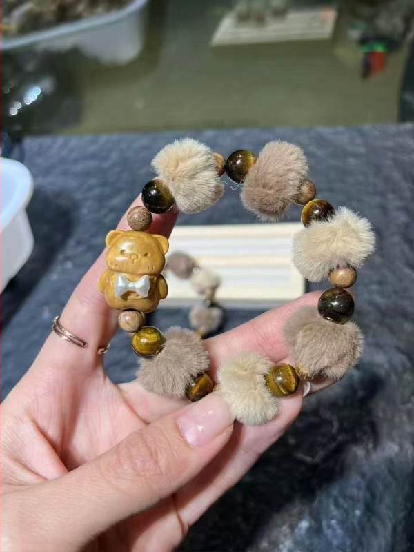 Koka rokassprādze, jauns ķīniešu stils, unisex, rokām darināta, karikatūras dizains