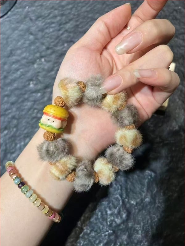 Koka rokassprādze, jauns ķīniešu stils, unisex, rokām darināta, karikatūras dizains