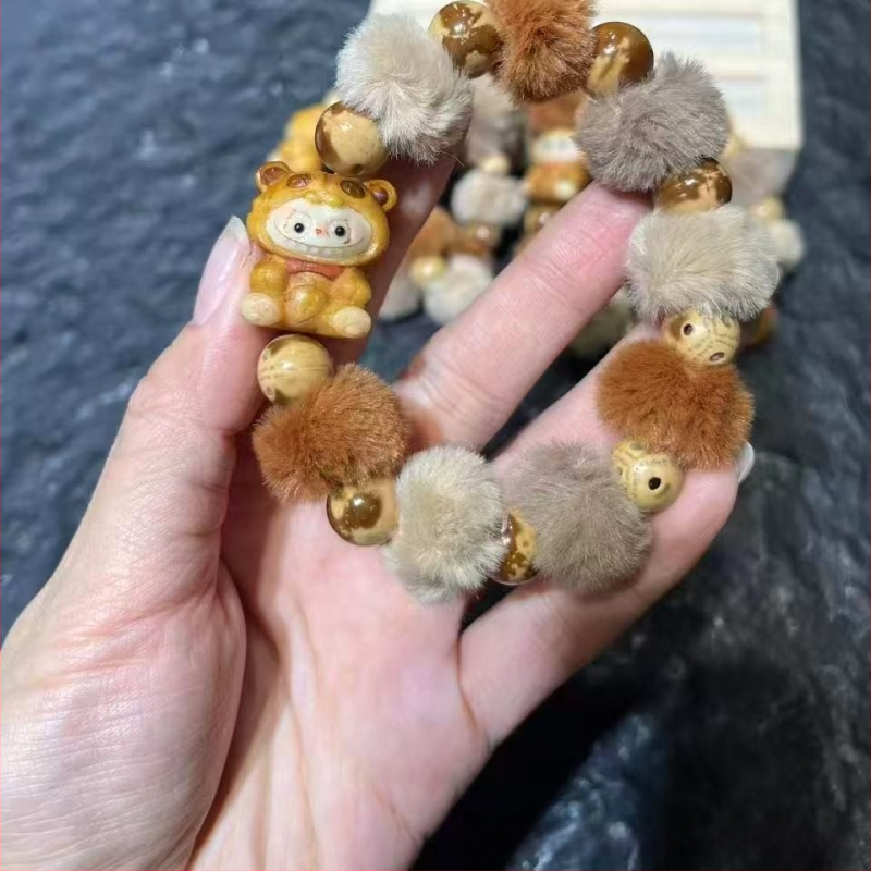 Koka rokassprādze, jauns ķīniešu stils, unisex, rokām darināta, karikatūras dizains